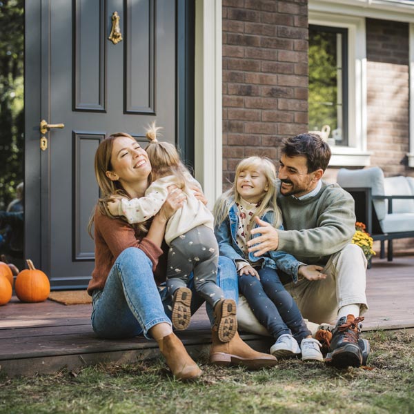 family outside home in Troy, MO